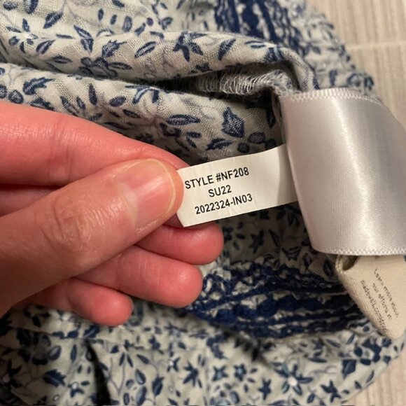 Madewell Blue Jeanette Crop Peasant Top Florentine Floral Size Small - Picture 14 of 16